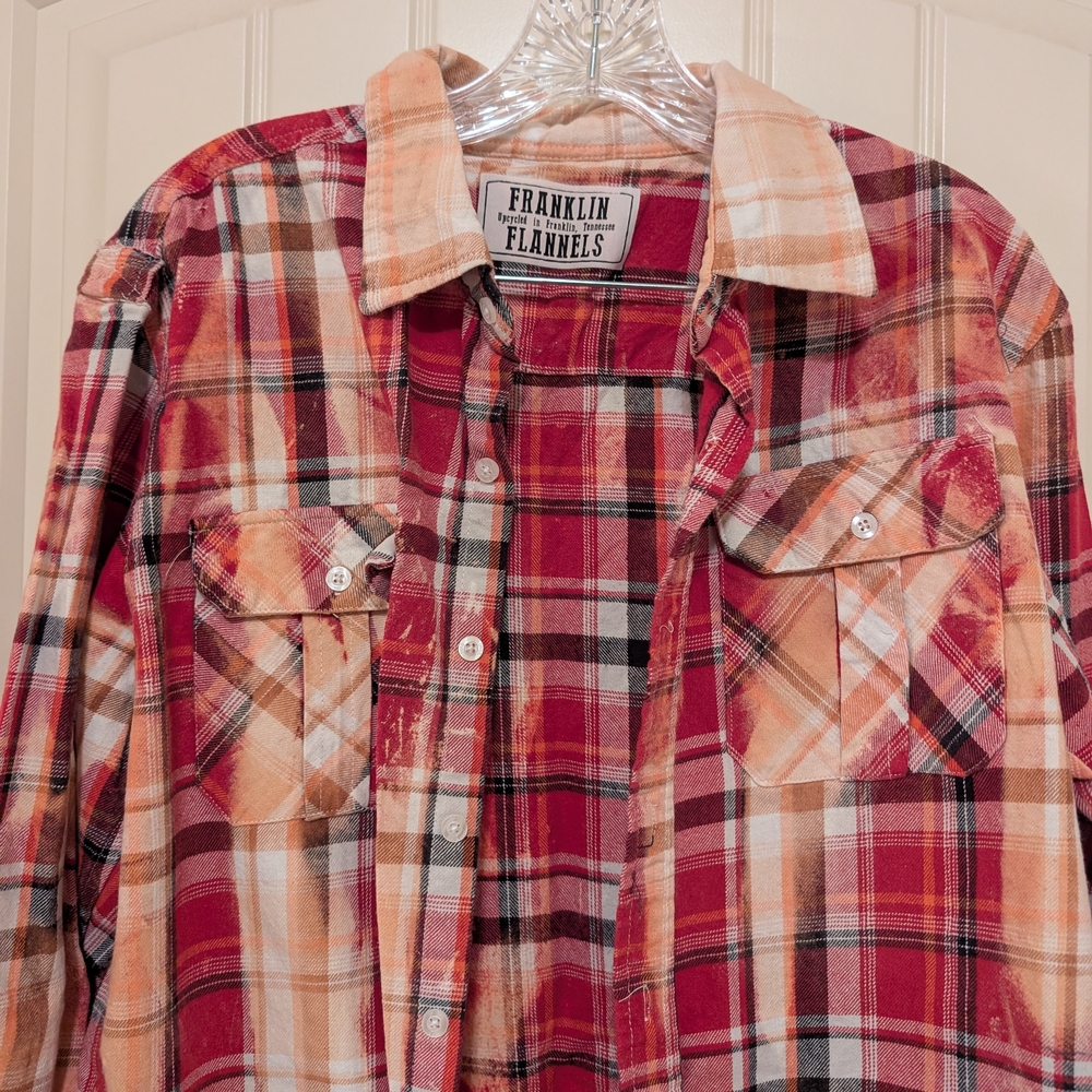 Women's Red Plaid Button Down Shirt